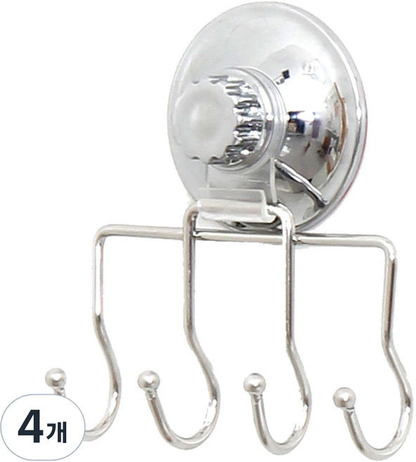 리빙씨엔피 멀티 파워락 다용도 걸이 4P 훅, 4개