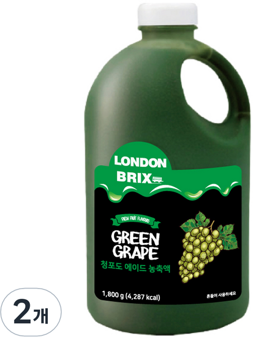 런던브릭스 청포도 에이드, 1.8L, 2개