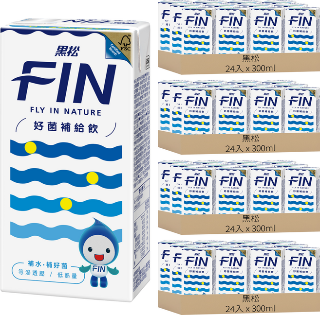 黑松 FIN 好菌補給飲料, 300ml, 96入