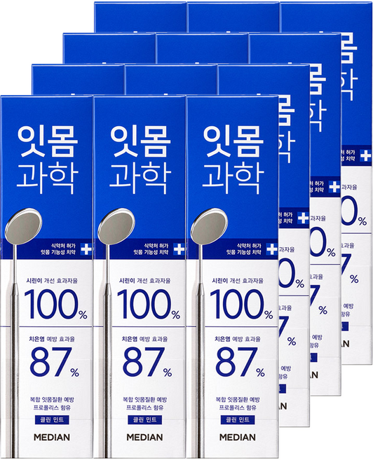 메디안 잇몸과학 클린 민트 치약, 120g, 12개