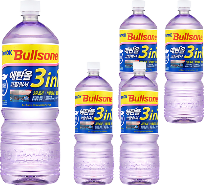 불스원 Rain OK 에탄올 3in1 발수코팅 워셔액, 1.8L, 5개