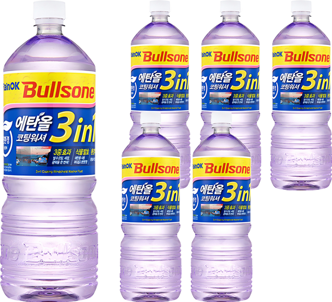 불스원 Rain OK 에탄올 3in1 코팅워셔액, 1.8L, 6개