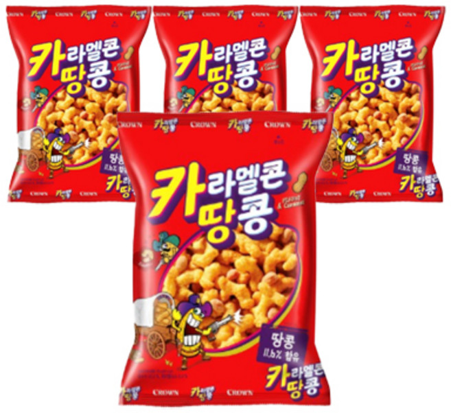 크라운 카라멜콘 땅콩, 125g, 4개