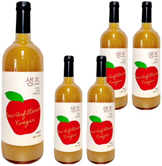 생생초 생초 사과 음용식초, 1L, 5개