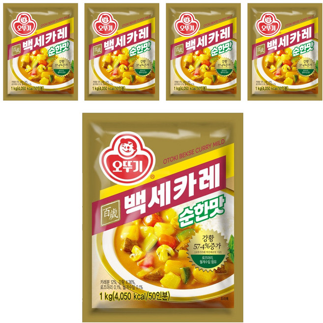 오뚜기 백세카레 과립형 순한맛, 1kg, 5개