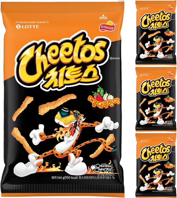 롯데 치토스 매콤달콤, 164g, 4개