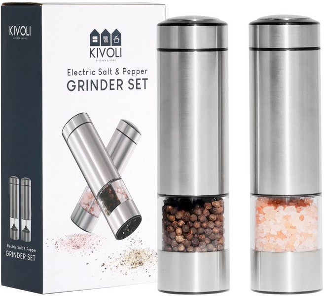 키볼리 LED 전동 소금 후추 그라인더 2p, 1세트