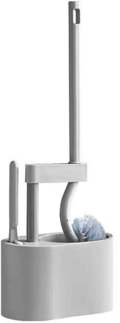 無死角馬桶刷, 灰色, 1支