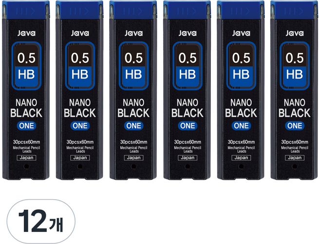 자바펜 나노블랙 ONE 샤프심 HB, 0.5mm, 12개