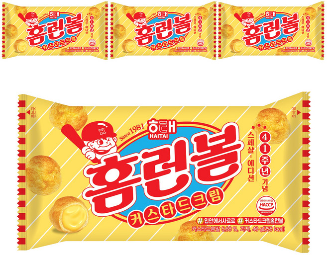 홈런볼 커스타드크림, 46g, 4개
