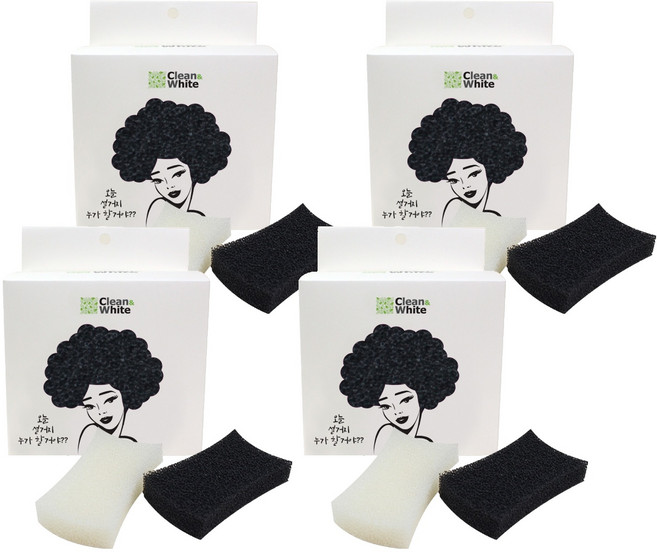 클린앤화이트 구리나노 필터 수세미 세트, 6개, 4세트