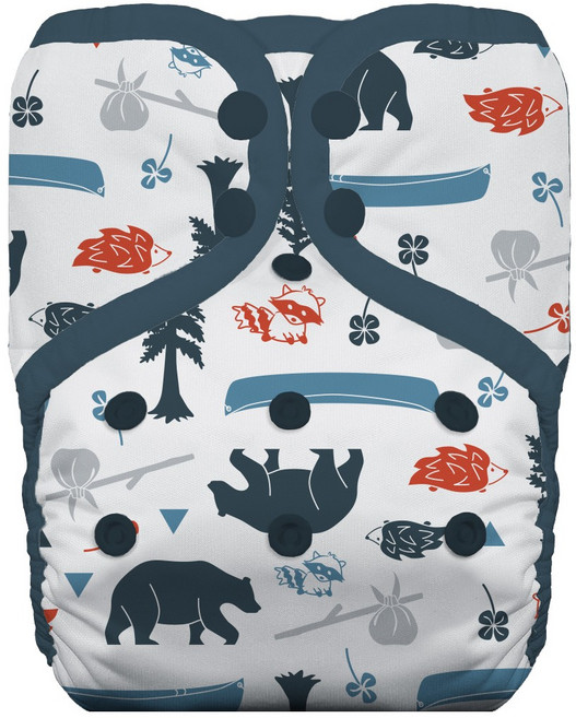 THIRSTIES 成長型口袋式布尿布 適合0-36個月的寶寶, Adventure Trail, 1件