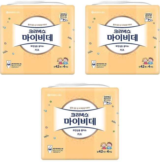 마이비데 화장실용 물티슈 캡형 키즈, 42매, 12개