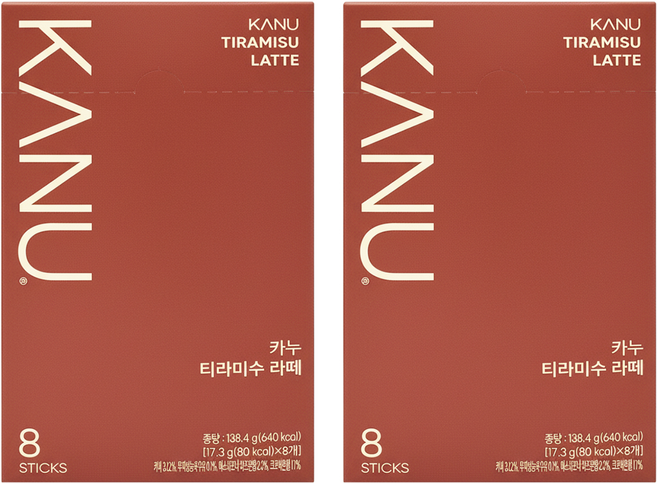 KANU 提拉米蘇拿鐵咖啡, 17.3g, 8包, 2盒