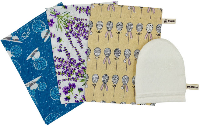 황실 사각타올 3종 + 세안타올 화이트 세트, 혼합색상, 1세트