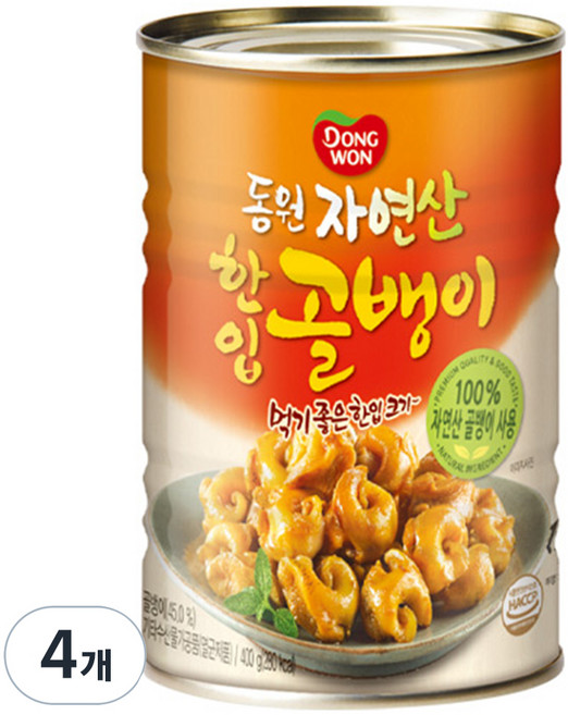 Dongwon 東遠 一口螺肉罐頭, 400g, 4罐