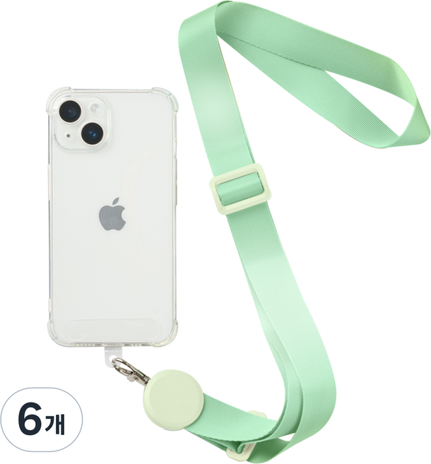 하이퀄 와이드 핸드폰 목걸이 스트랩 전 기종, 그린, 6개