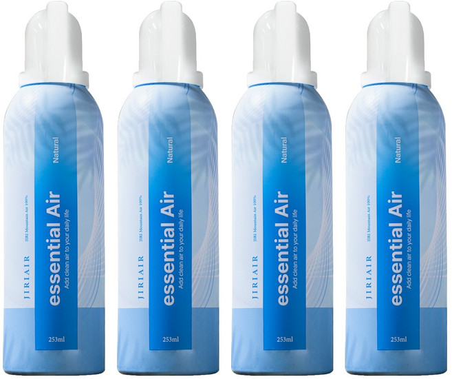 지리에어 지리산 프리미엄 에센셜에어 휴대용 미니 공기캔 여행용 253ml, 4개