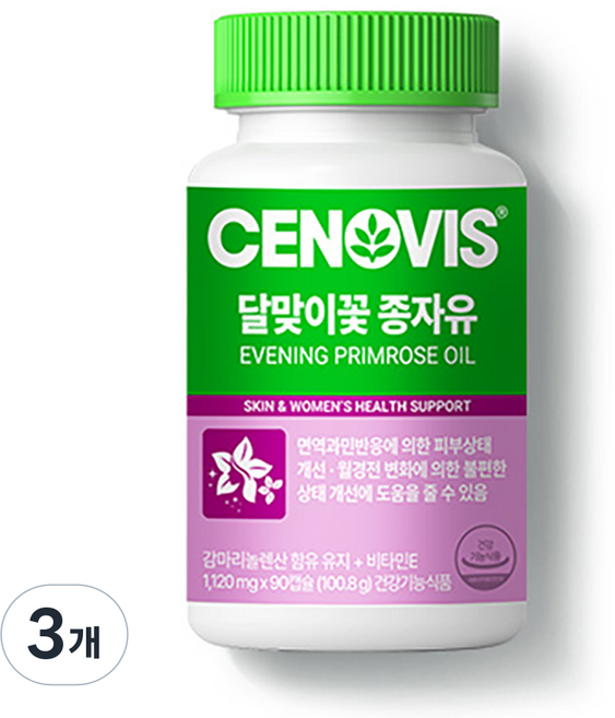 세노비스 달맞이꽃 종자유, 90정, 3개