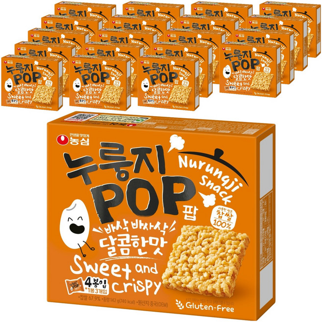 농심 누룽지팝, 142g, 20개