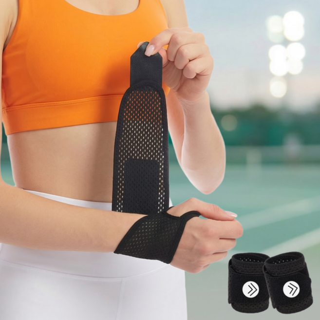 관절가이드 손목 팔목 보호대, 블랙, 2개