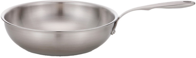 HANIL STAINLESS STEEL 高品質5層結構不鏽鋼炒鍋, 28cm, 1個