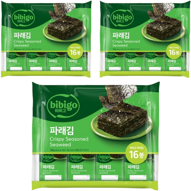 비비고 파래김 도시락김, 4g, 48개