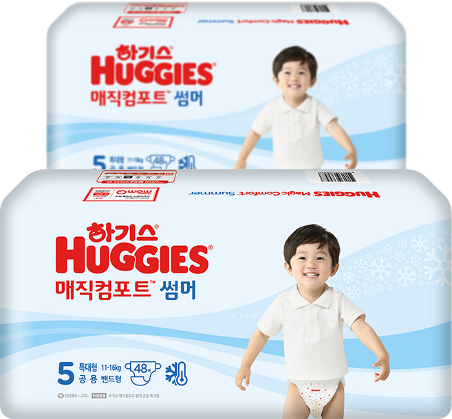 하기스 2022 매직 컴포트 썸머 밴드형 공용 여름용 기저귀, 5단계, 96매