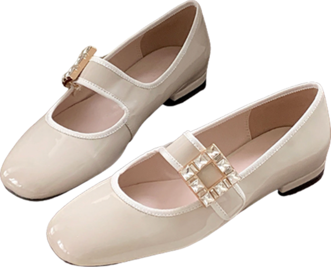 여성 크리스탈 메리제인 플랫 C228_H2004