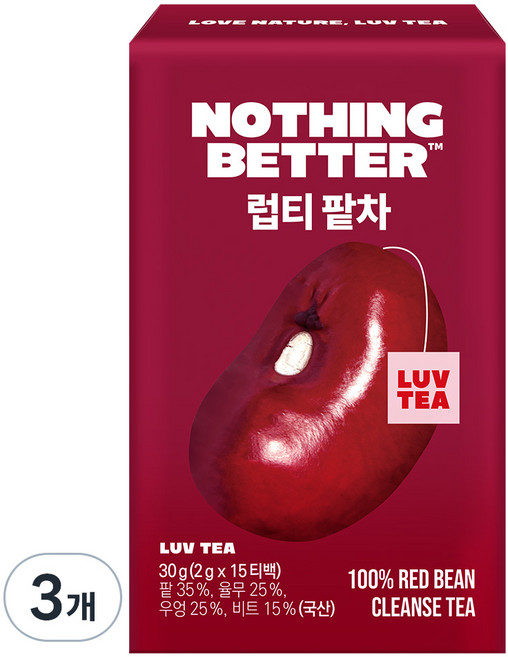 럽티 팥차 티백, 2g, 15개입, 3개