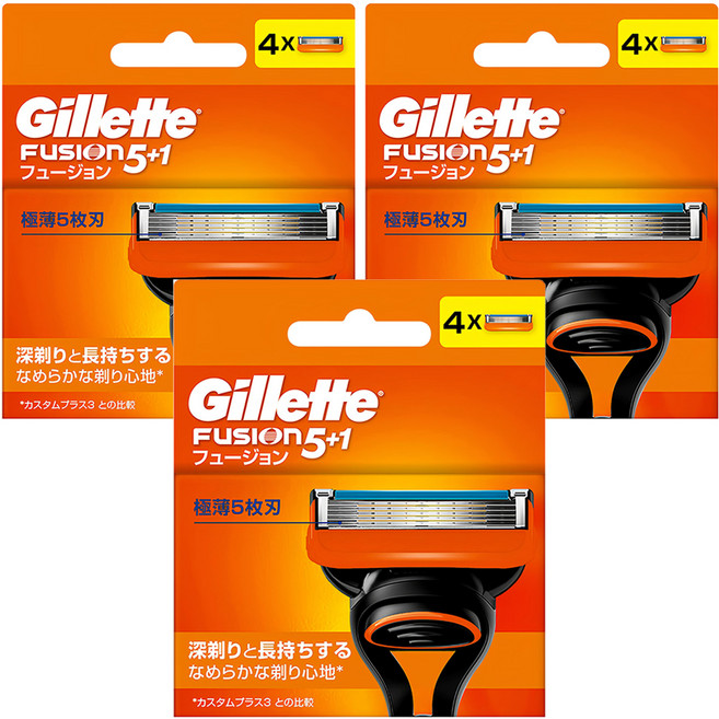 Gillette 吉列 Fusion鋒隱系列 刮鬍刀頭, 4個, 3盒