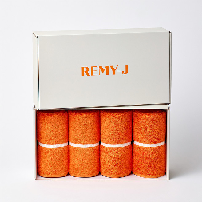 레미제이 젤라 밴딩 타올 40수 모달텐셀 250g x 4p 세트, 오렌지, 1개