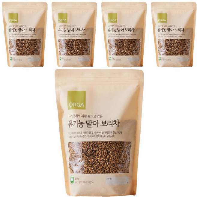 올가홀푸드 발아 보리차, 500g, 1개입, 5개
