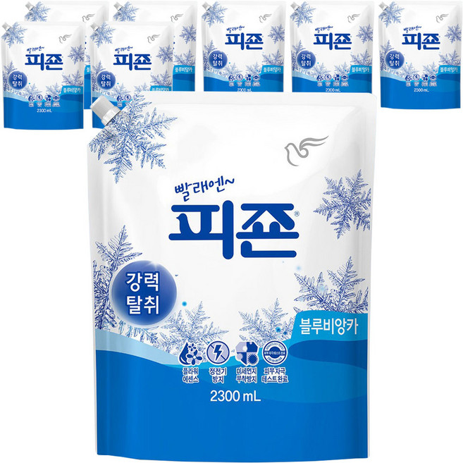 피죤 레귤러 섬유유연제 블루비앙카 리필, 2.3L, 1개입, 8개