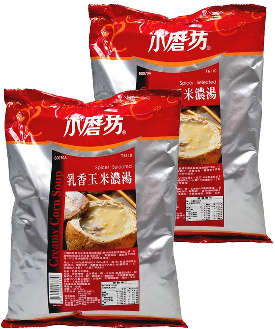 小磨坊 乳香玉米濃湯, 1kg, 2包