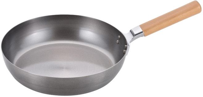 FREIZ 和平 CS-009 木柄平底鐵鍋 26cm 日本製造 適用於瓦斯爐/IH爐, 1個