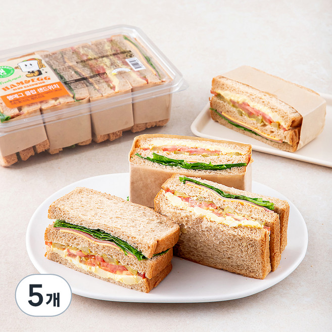 그린래빗 햄에그 클럽 샌드위치, 460g, 5개
