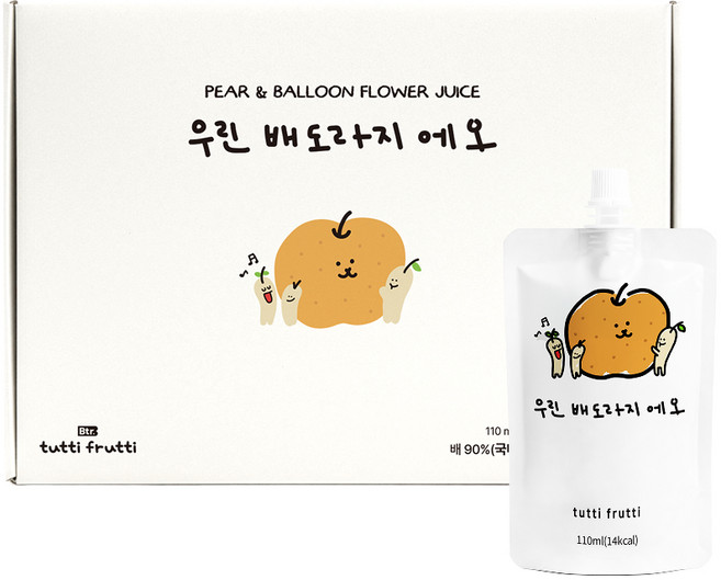 뚜띠프루티 우린 배도라지에오 배도라지즙, 110ml, 30개