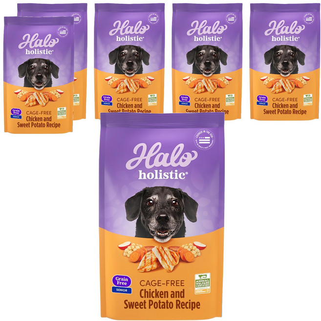 Halo 嘿囉 熟齡犬 乾飼料 7歲以上適用, 無穀雞肉, 1.59kg, 6袋