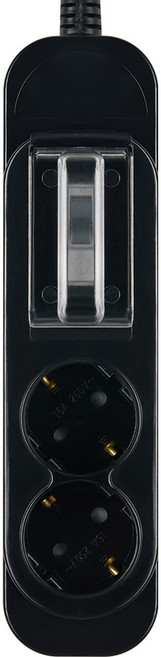 보에담 배선 고용량 멀티탭 2구, 블랙, 1개, 1.5m