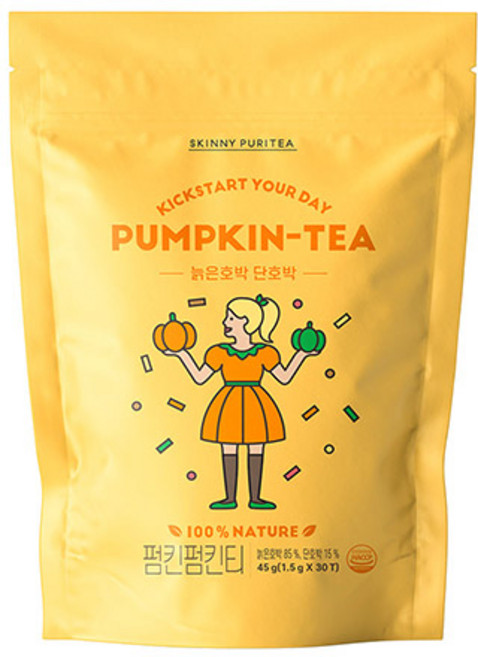 SKINNY PURITEA Pumpkin Pumpkin Tea 老南瓜茶 三角茶包, 1.5g, 30入, 1個