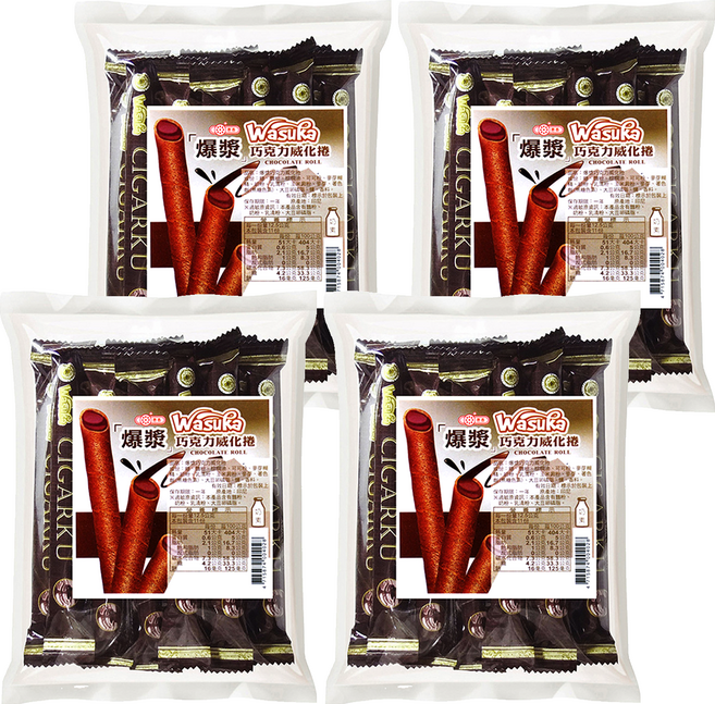惠香 爆漿巧克力威化捲, 125g, 4袋
