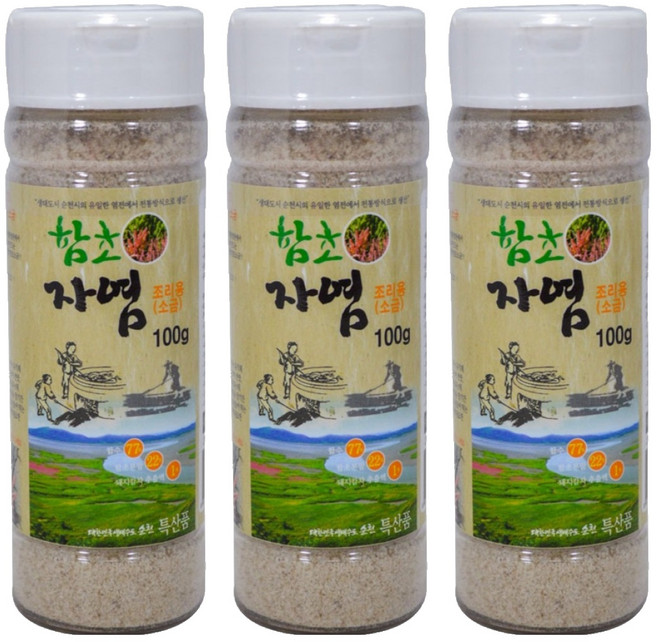 순천만 함초자염소금, 100g, 3개