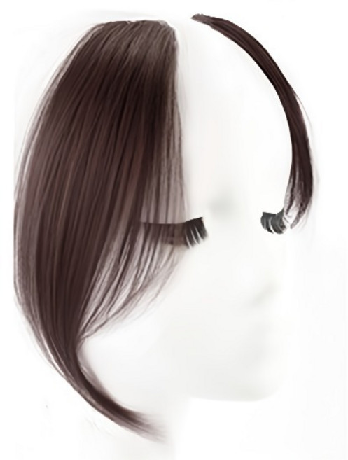 젤루나 얼굴 작아 보이는 프렌치 사이드 뱅 앞머리 붙임머리 반가발 HB-29, 3 다크브라운, 2개