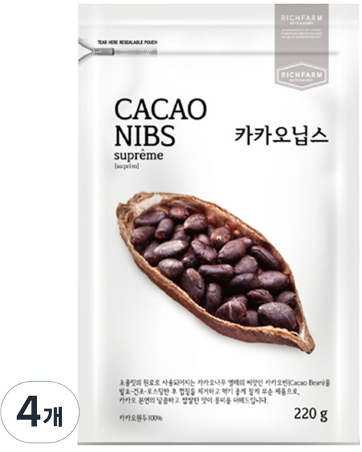 리치팜너트 카카오닙스, 220g, 4개