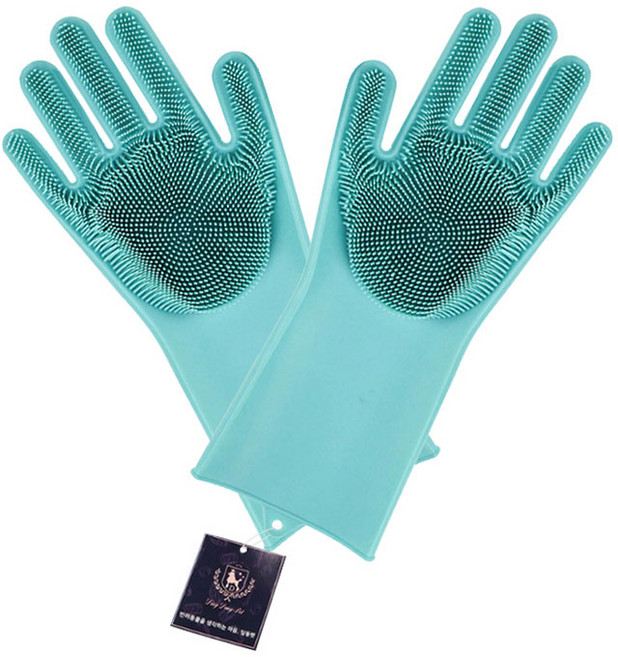 딩동펫 죽은털 제거 목욕장갑 브러쉬 33.5 x 12.5 cm, 민트, 1세트