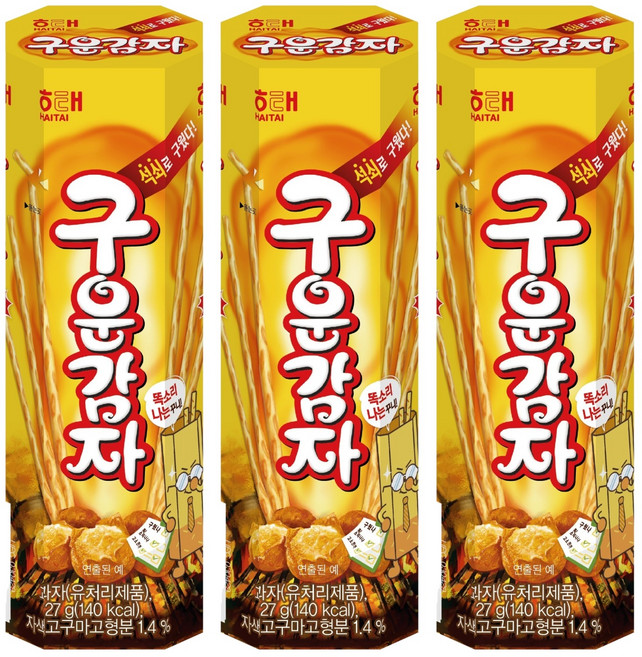 해태제과 구운감자, 27g, 3개