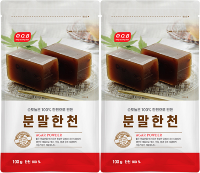 OQB 분말한천, 100g, 2개