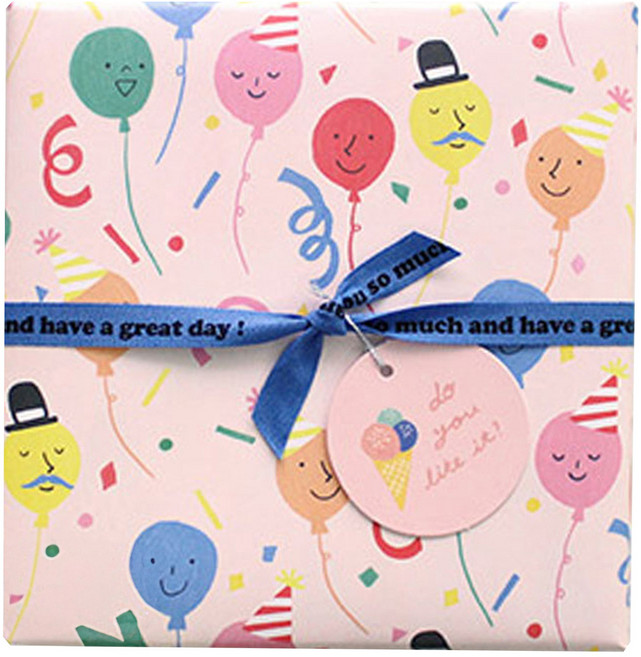 氣球生日包裝紙 44 x 61 cm, 20個, 多色
