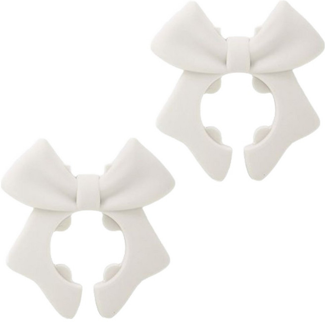 라임리빙 리본 실리콘 조리도구 받침대 2p, 2개, 화이트